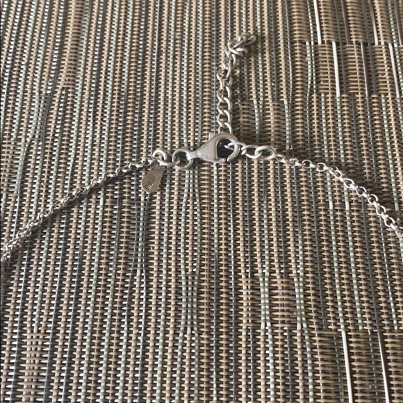 Sterling Silver end garnet stone vintage necklace - Picture 2 of 5